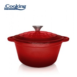 CRATITA FONTA EMAILATA+CAPAC 22X9.5CM,2.9L, RED LINE, COOKING BY HEINNER, HR-KN-C29