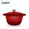 CRATITA FONTA EMAILATA+CAPAC 22X9.5CM,2.9L, RED LINE, COOKING BY HEINNER, HR-KN-C29