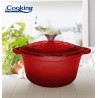 CRATITA FONTA EMAILATA+CAPAC 22X9.5CM,2.9L, RED LINE, COOKING BY HEINNER, HR-KN-C29