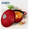 CRATITA FONTA EMAILATA+CAPAC 22X9.5CM,2.9L, RED LINE, COOKING BY HEINNER, HR-KN-C29