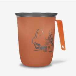 Cană de camping 0,5l din oțel inoxidabil rosie