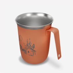 Cană de camping 0,5l din oțel inoxidabil rosie