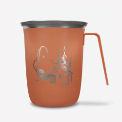 Cană de camping 0,5l din oțel inoxidabil rosie
