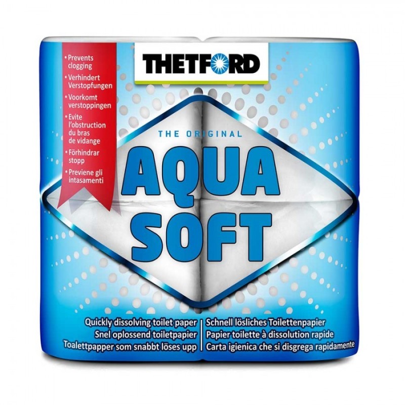 Hartie igienica solubila 4 role, AQUA SOFT pentru toalete portabile si simple