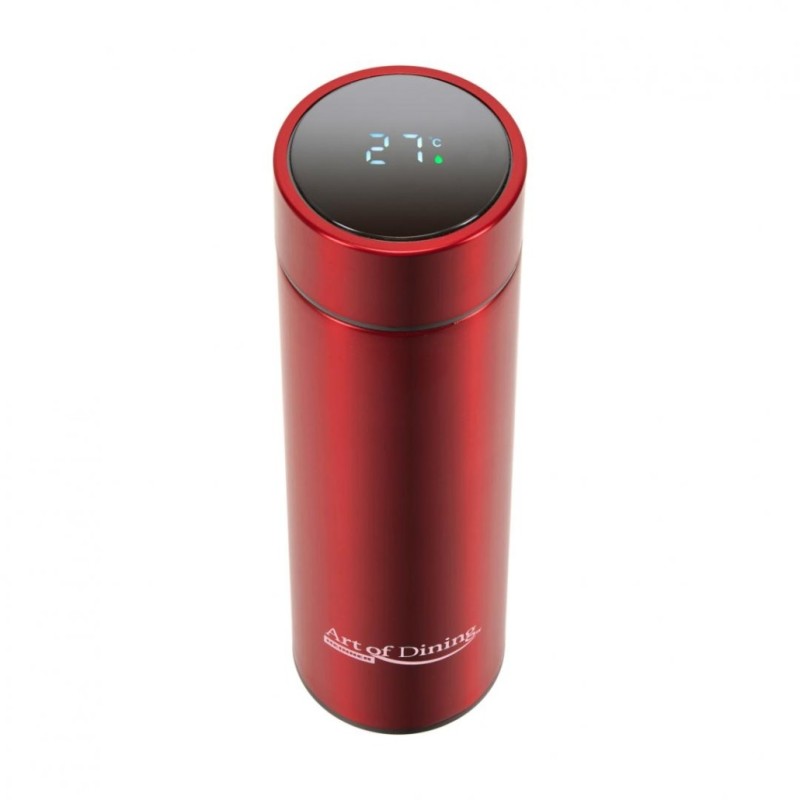 TERMOS INOX 450 ML, CU INDICATOR LED PENTRU TEMPERATURA, ROSU, ART OF DINNING BY HEINNER