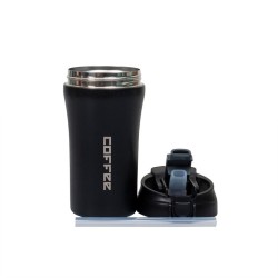 Termos interior inox, capacitate 400ml, inchidere ermetica si pai, negru