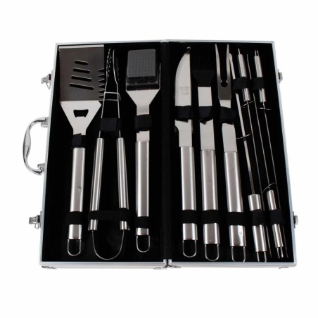 Set accesorii gratar 10 piese cu diplomat aluminiu, ustensile lungi