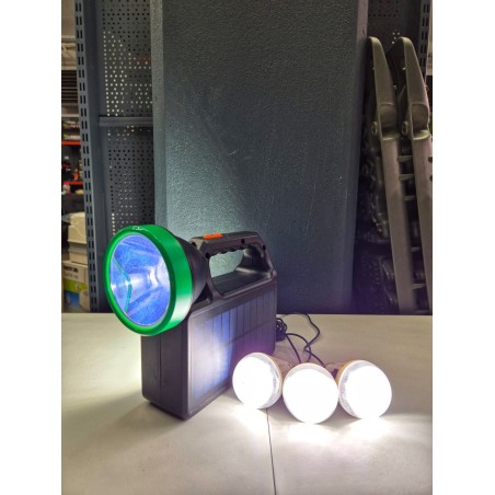 Lanternă Multifuncțională, Panou Solar și 3 Becuri LED